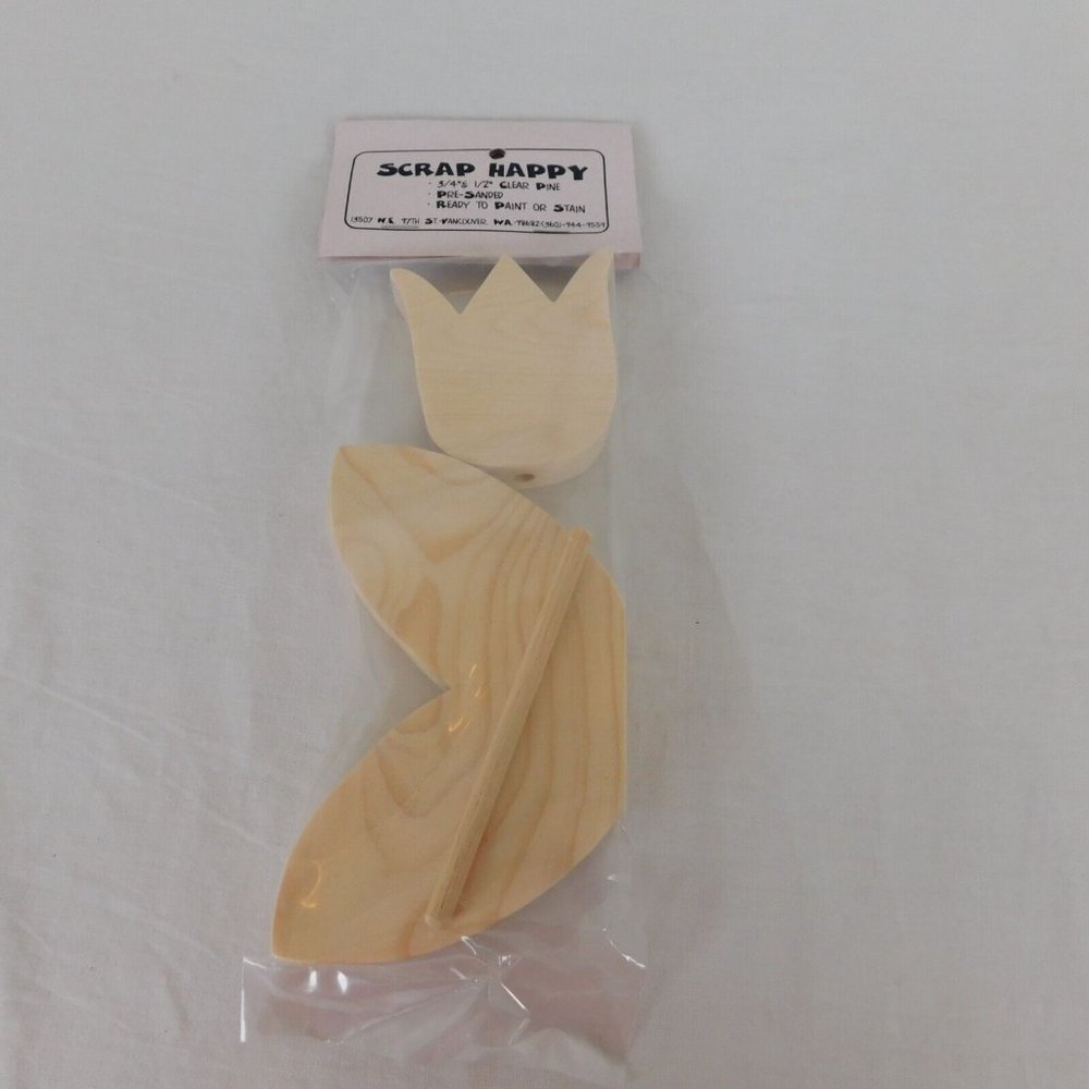 Tulip Flower Ready to Paint Stain DIY Craft Crafting Project Kit Scrap Happy New